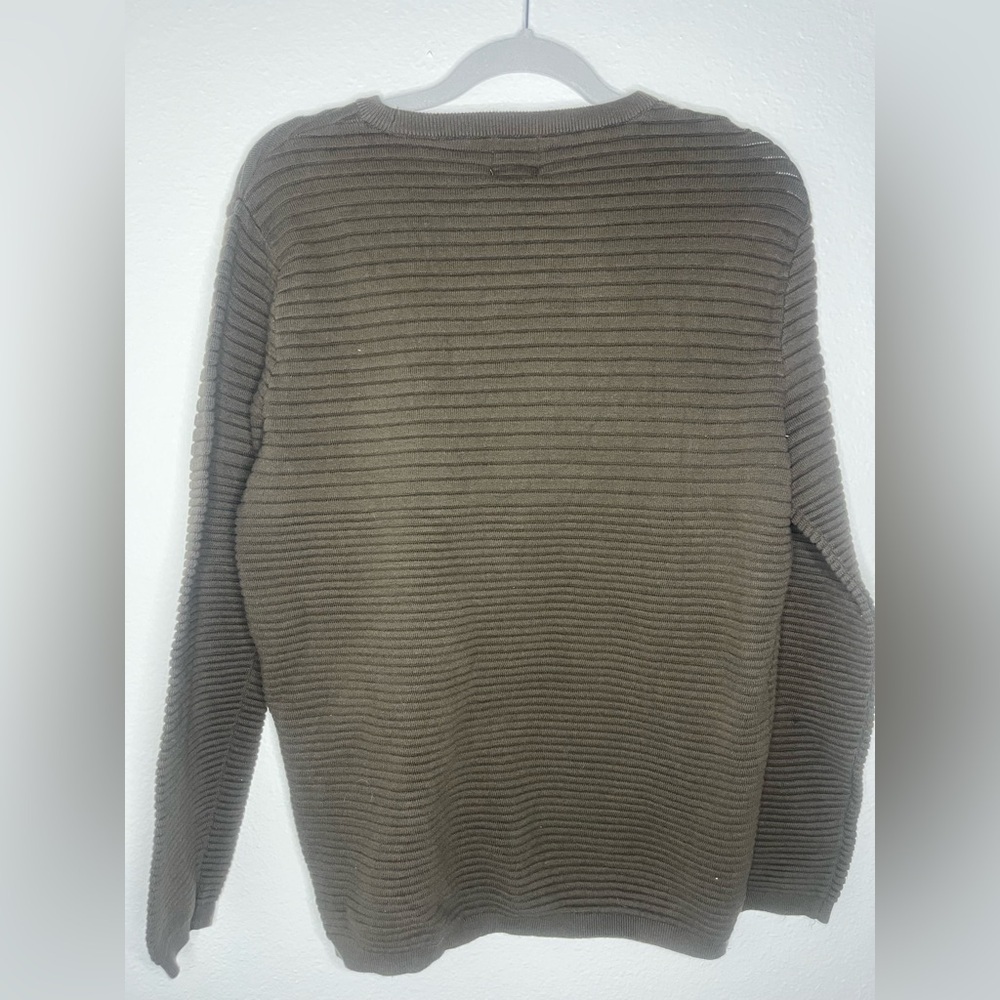 Men's Brown Ribbed Sweater - Picture 3 of 3